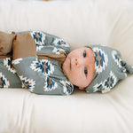 Southwest Aztec Ribbed Bamboo Newborn Knot Hat | Milk & Baby