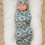 Southwest Aztec Ribbed Bamboo Stretch Swaddle | Milk & Baby