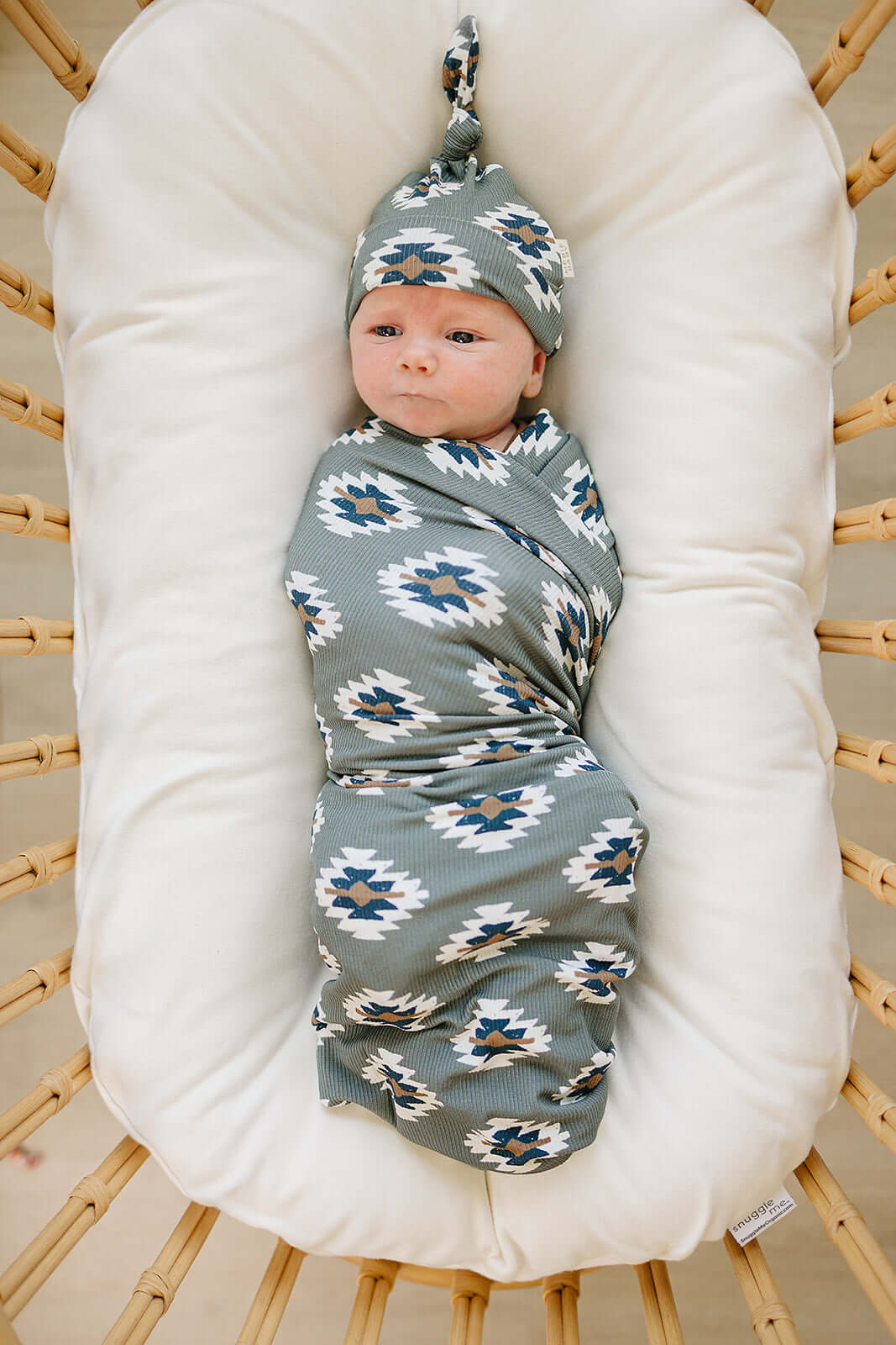 Southwest Aztec Ribbed Bamboo Stretch Swaddle | Milk & Baby