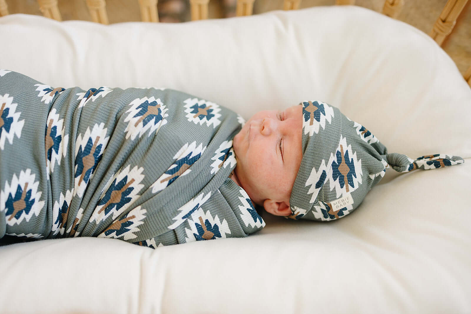 Southwest Aztec Ribbed Bamboo Stretch Swaddle | Milk & Baby