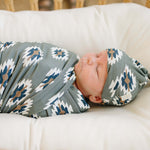 Southwest Aztec Ribbed Bamboo Stretch Swaddle | Milk & Baby