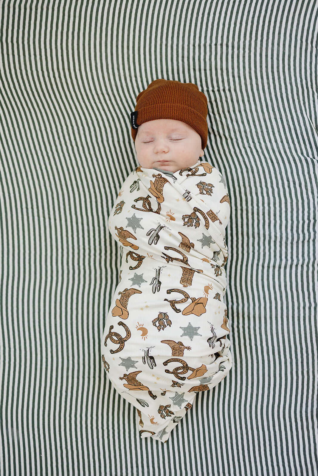 Outlaw Cowboy Ribbed Bamboo Stretch Swaddle | Milk & Baby