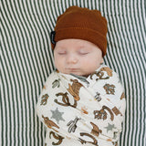 Outlaw Cowboy Ribbed Bamboo Stretch Swaddle | Milk & Baby