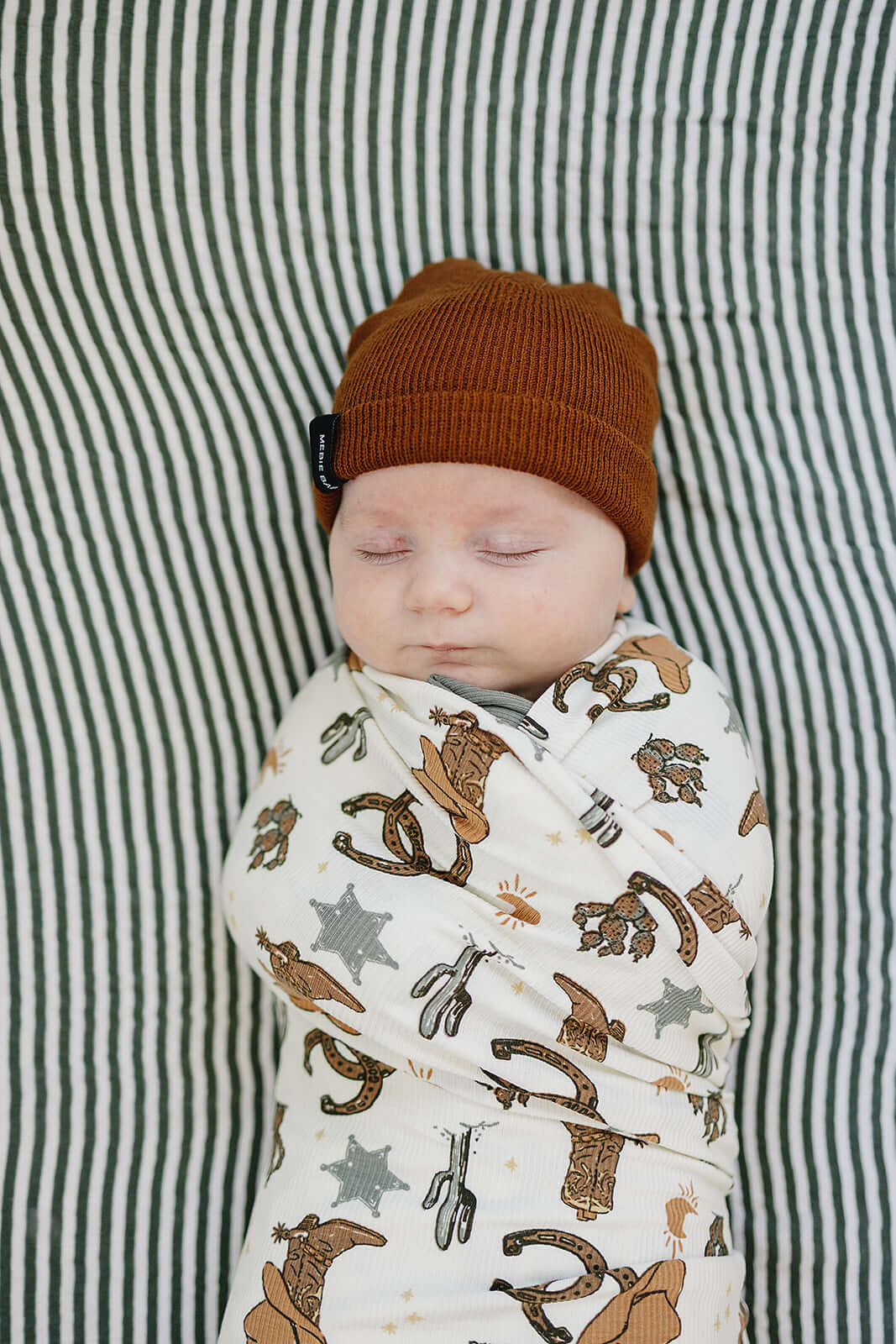 Outlaw Cowboy Ribbed Bamboo Stretch Swaddle | Milk & Baby