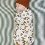 Outlaw Cowboy Ribbed Bamboo Stretch Swaddle | Milk & Baby