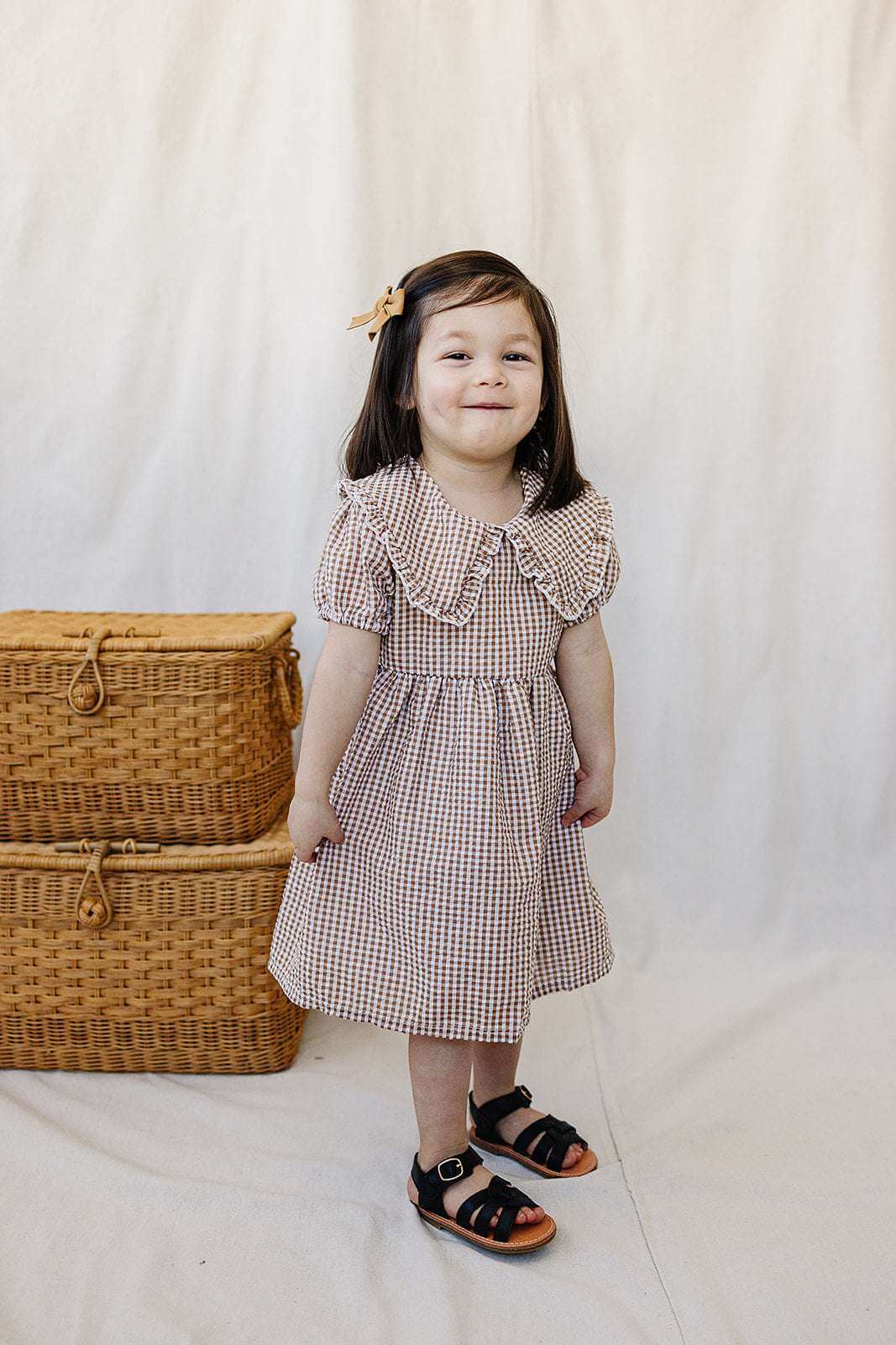 Gingham Peter Pan Collar Dress | Milk & Baby