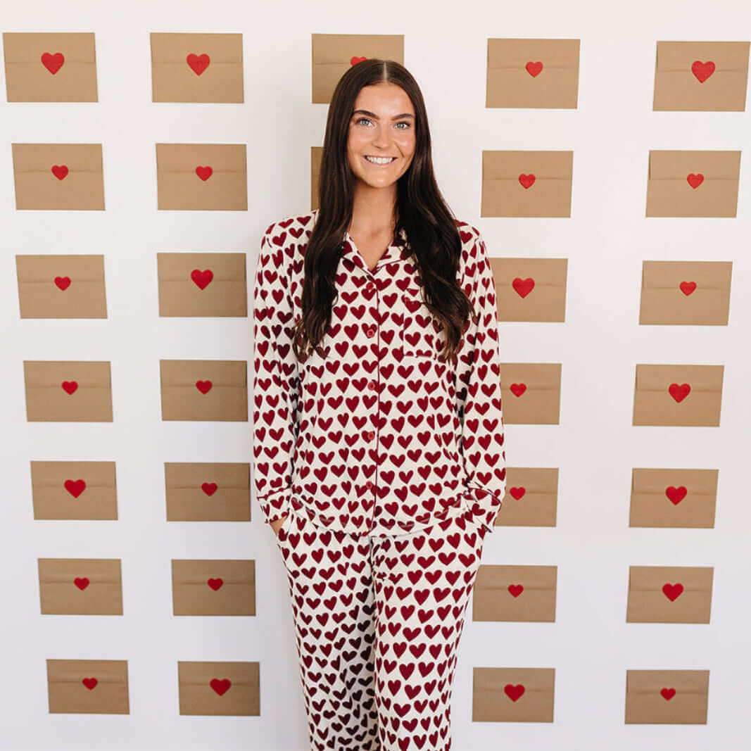 Adult Hearts Pajama Set | Milk & Baby