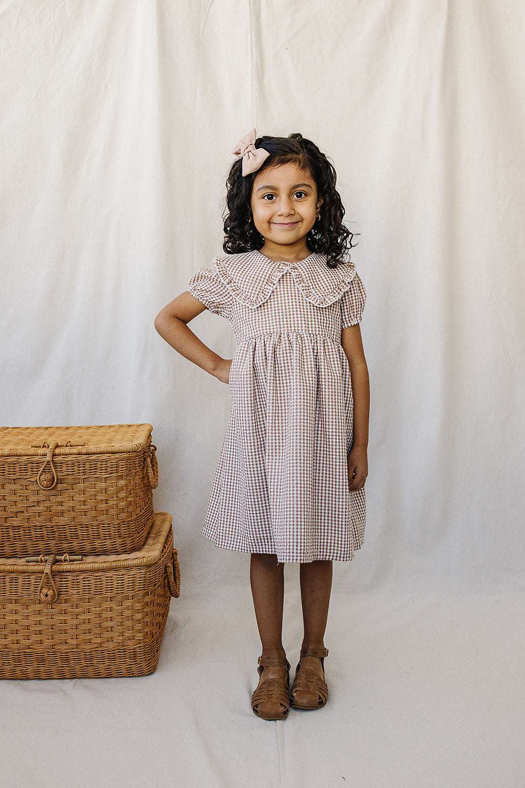Gingham Peter Pan Collar Dress | Milk & Baby