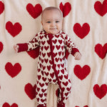 Hearts Ribbed Bamboo Zipper | Milk & Baby