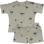 Palm Tree Button Short Set | Milk & Baby