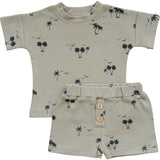 Palm Tree Button Short Set | Milk & Baby