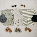 Palm Tree Button Short Set | Milk & Baby