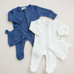Luna + Luca Bear Waffle Set | Stormy Blue | Milk & Baby