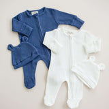 Luna + Luca Bear Waffle Set | Stormy Blue | Milk & Baby