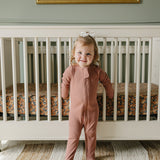 Dusty Rose Organic Cotton Ribbed Zipper