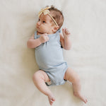 Dusty Blue Pointelle Tank Bodysuit | Milk & Baby