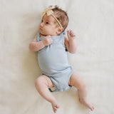 Dusty Blue Pointelle Tank Bodysuit | Milk & Baby