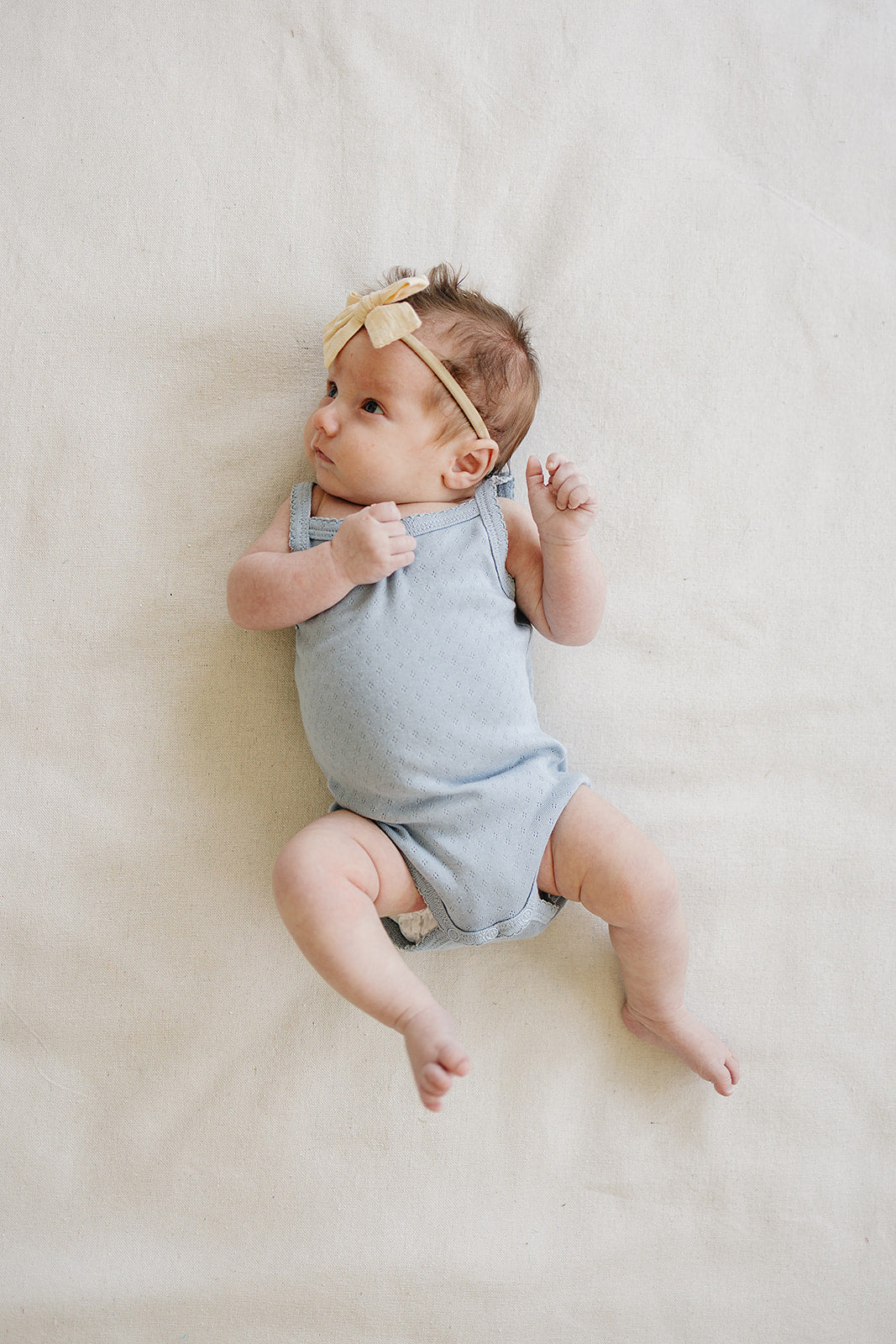 Dusty Blue Pointelle Tank Bodysuit | Milk & Baby
