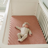 Vintage Pink Floral Muslin Crib Sheet