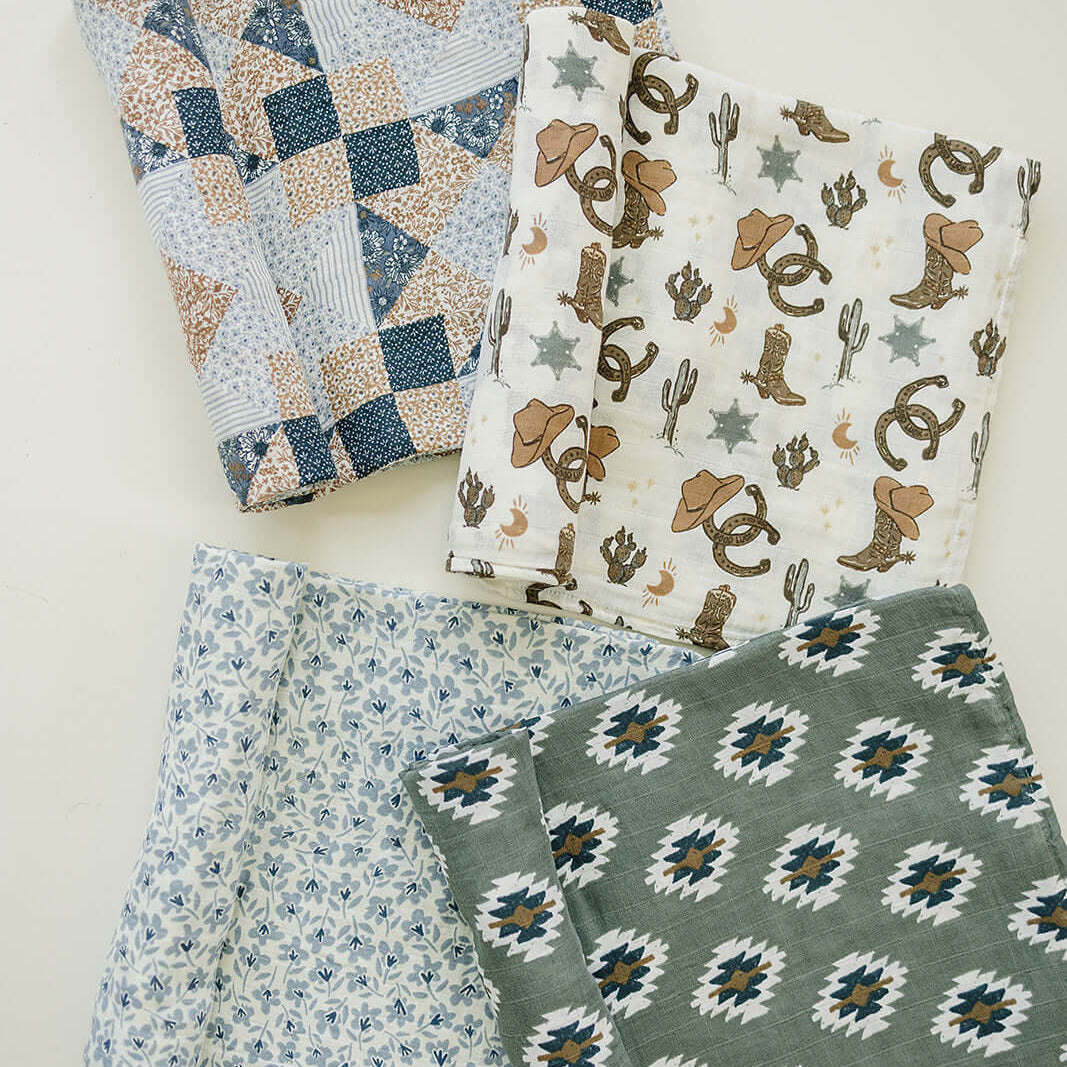 Outlaw Cowboy Muslin Swaddle Blanket | Milk & Baby
