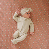 Vintage Pink Floral Muslin Crib Sheet