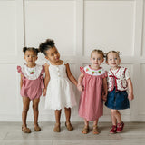 Gingham Strawberry Bubble Romper