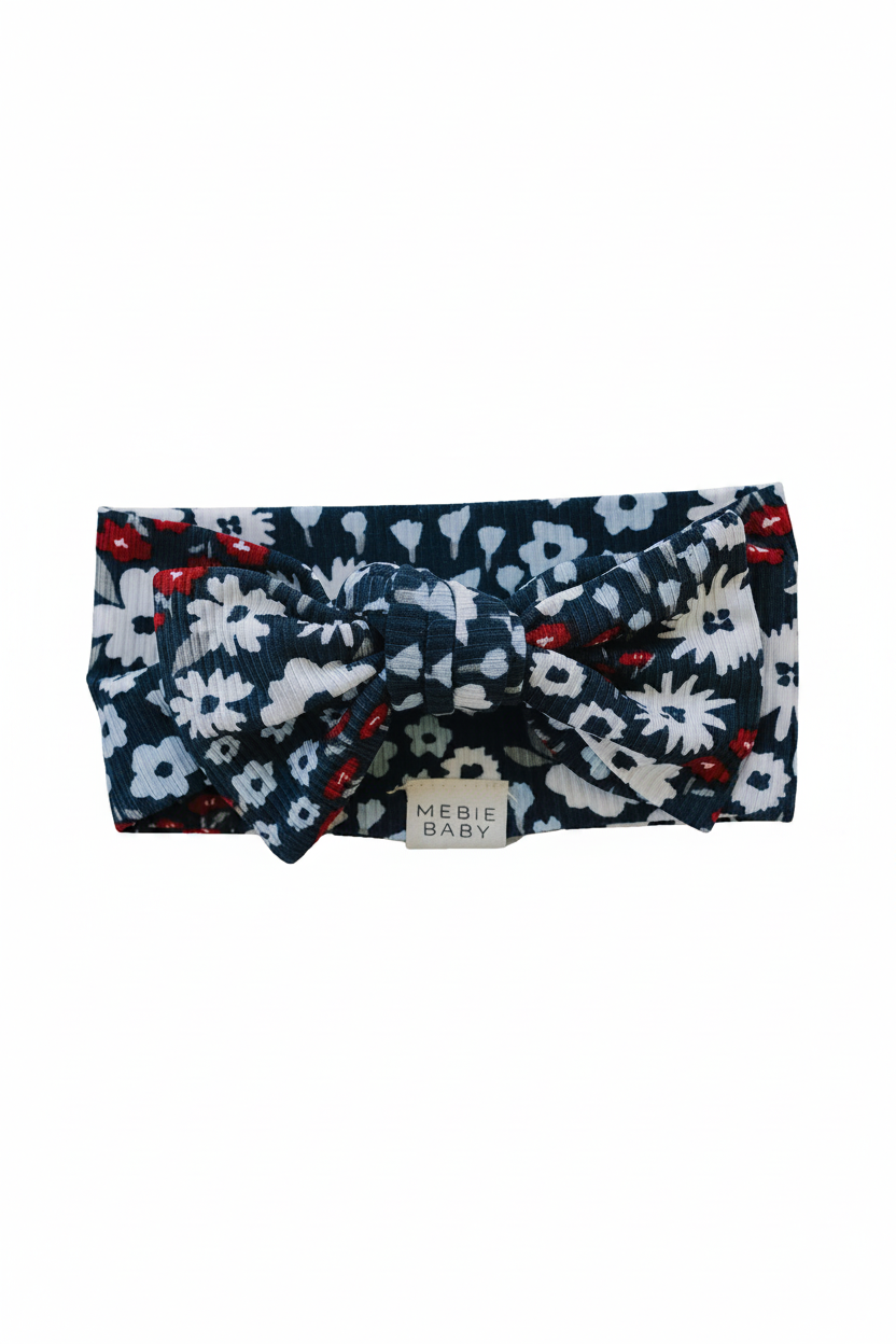 Americana Floral Ribbed Bamboo Head Wrap - Portrait