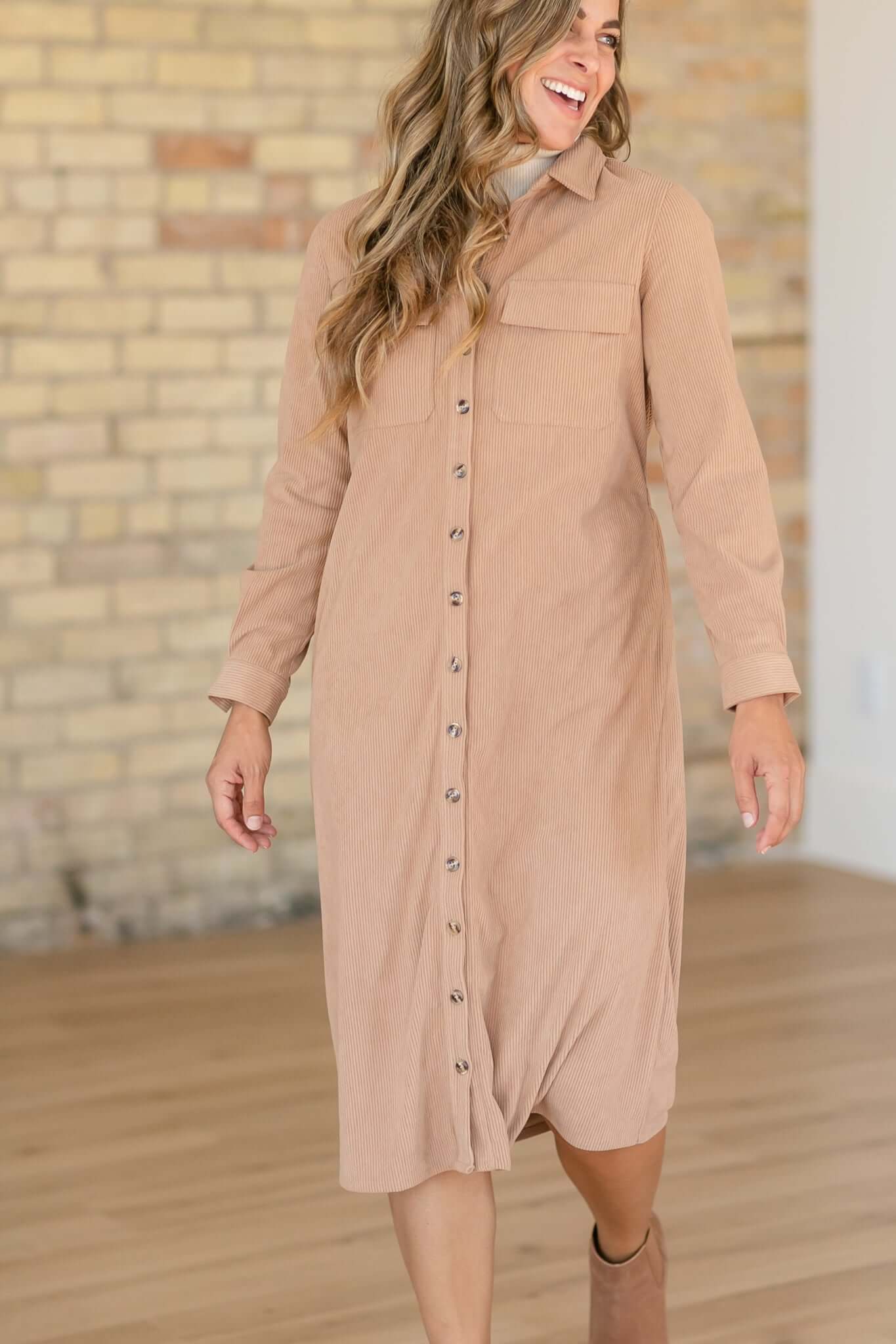 Anika Corduroy Shirt Dress | Milk & Baby