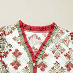 Floral Contrast Trim Frilled Neck Dress | Milk & Baby