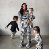 B&W Wavy Checker | Women's Flare Set (Long Sleeve) | Milk & Baby
