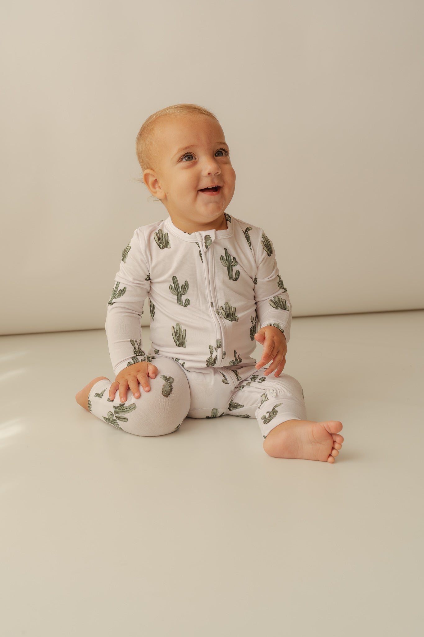 Cactus | Bamboo Zip Romper | Discover the ultimate Bamboo Zip Romper, designed for comfort and easy diaper changes. Perfect for sensitive skin and made from buttery-soft fabric. | Milk & Baby