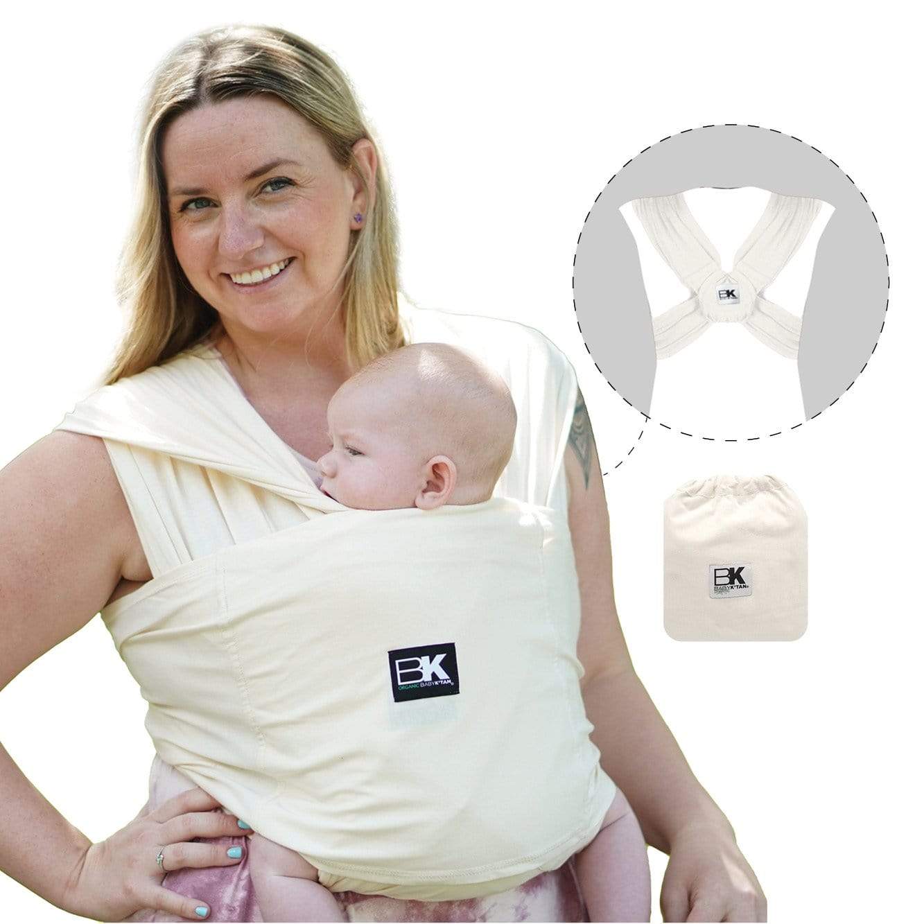 Baby K'tan Organic Baby Carrier | Natural | Milk & Baby