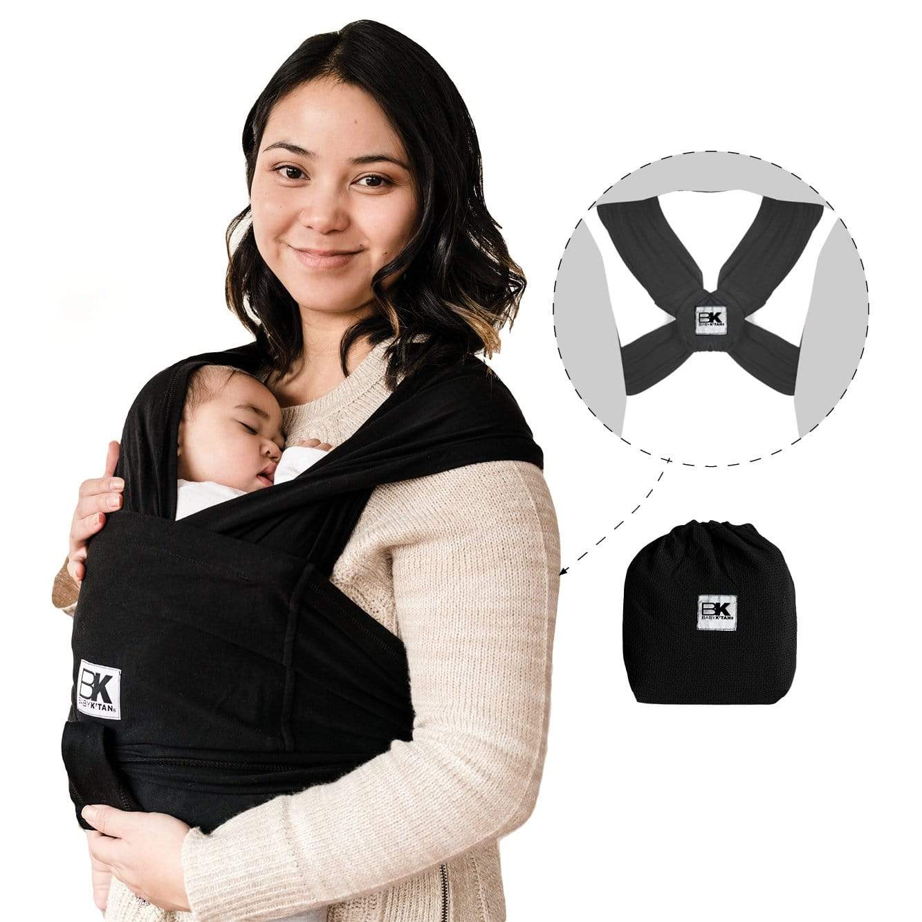 Baby K'tan Original Baby Carrier | Black | Milk & Baby