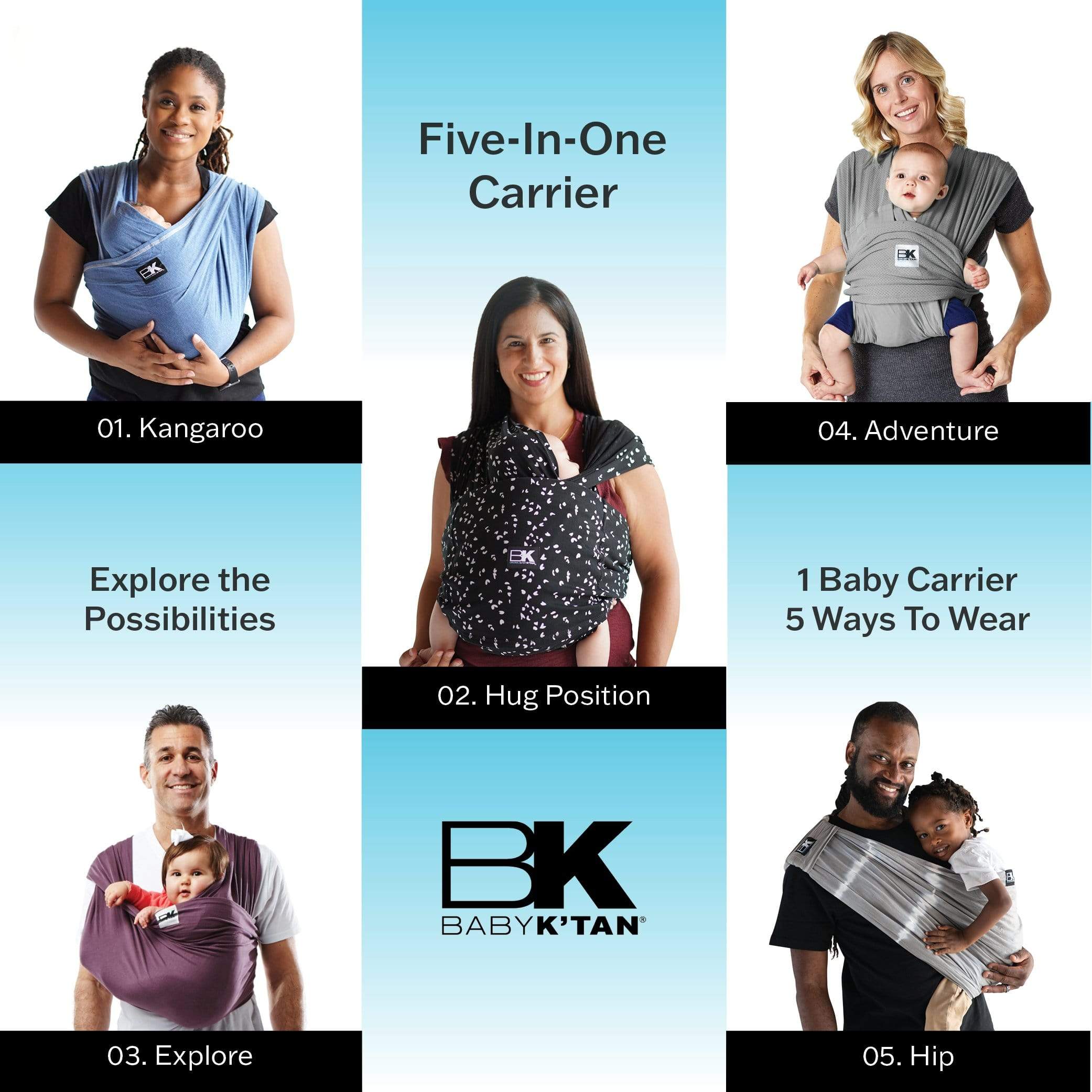 Baby K'tan Original Baby Carrier | Heather Grey | Milk & Baby