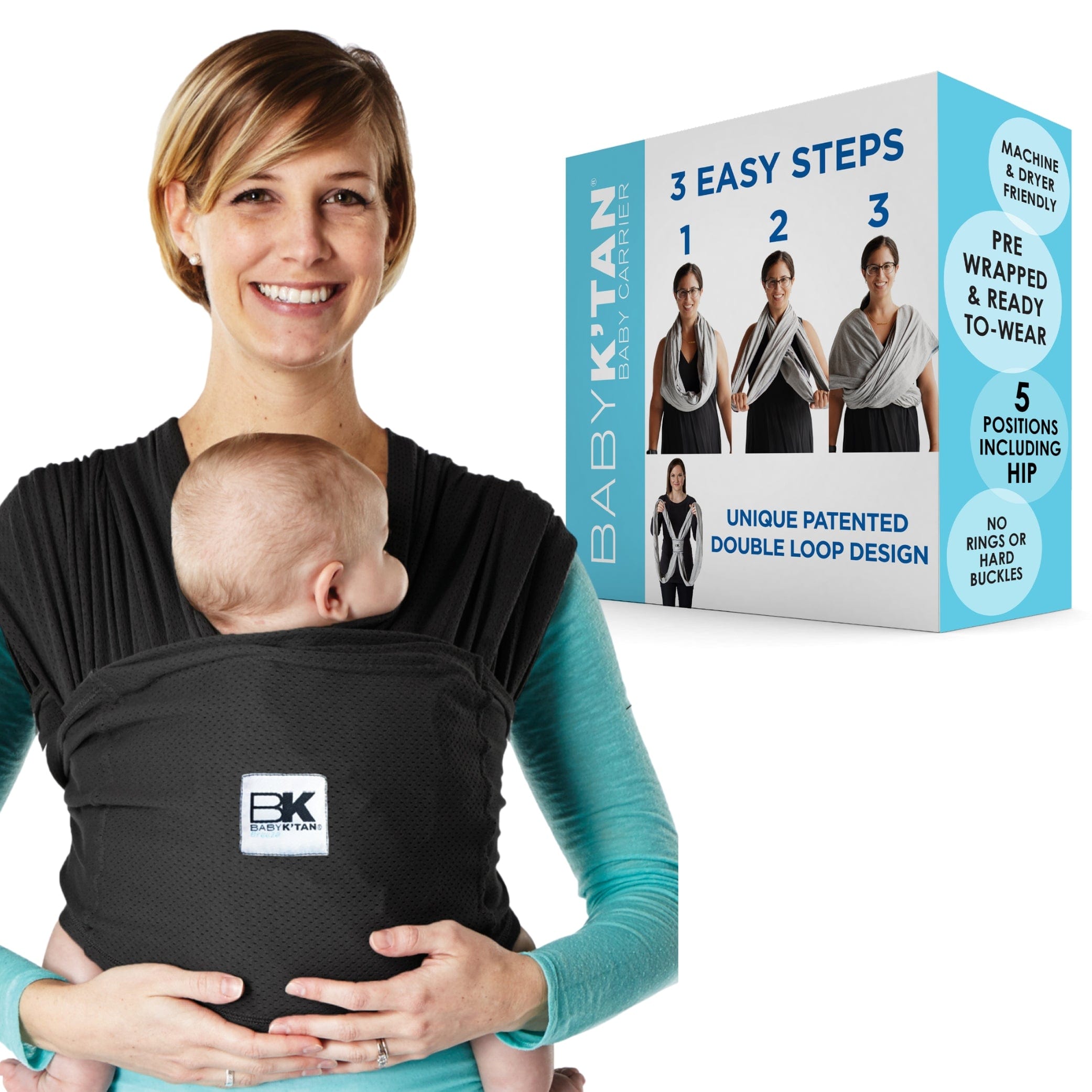 Baby K'tan Breeze Baby Carrier | Black | Milk & Baby