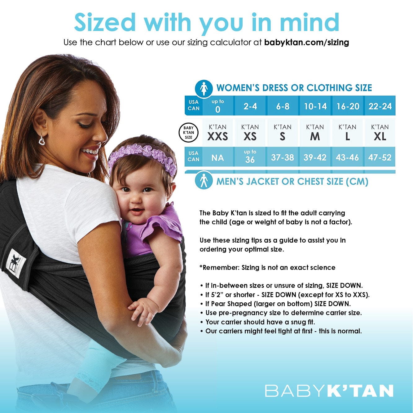 Baby K'tan Original Baby Carrier | Black | Milk & Baby