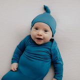 Blue Knotted Newborn Baby Gown | Milk & Baby