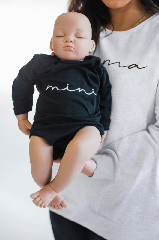 Long Sleeve Baby "MINI" Onesie | Black Milk & Baby