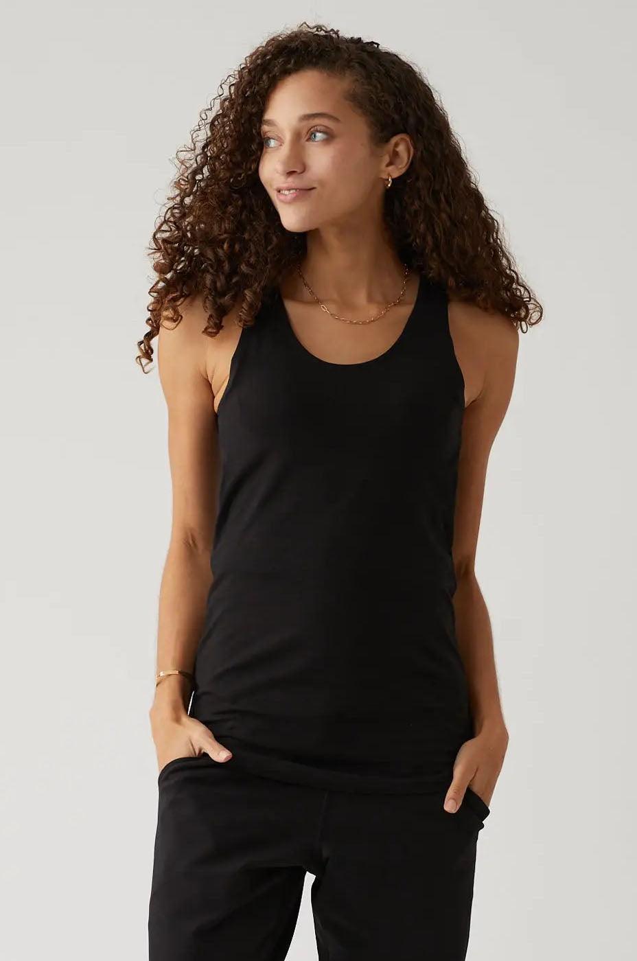 Back Snap Hands Free Nursing & Pumping Top in Onyx | Milk & Baby