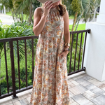 Tie Back Bow Nursing Dress in Sunset Floral