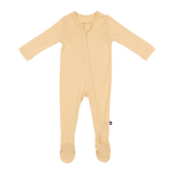 Larkspur Baby Zip Footie in Golden Sand | Milk & Baby
