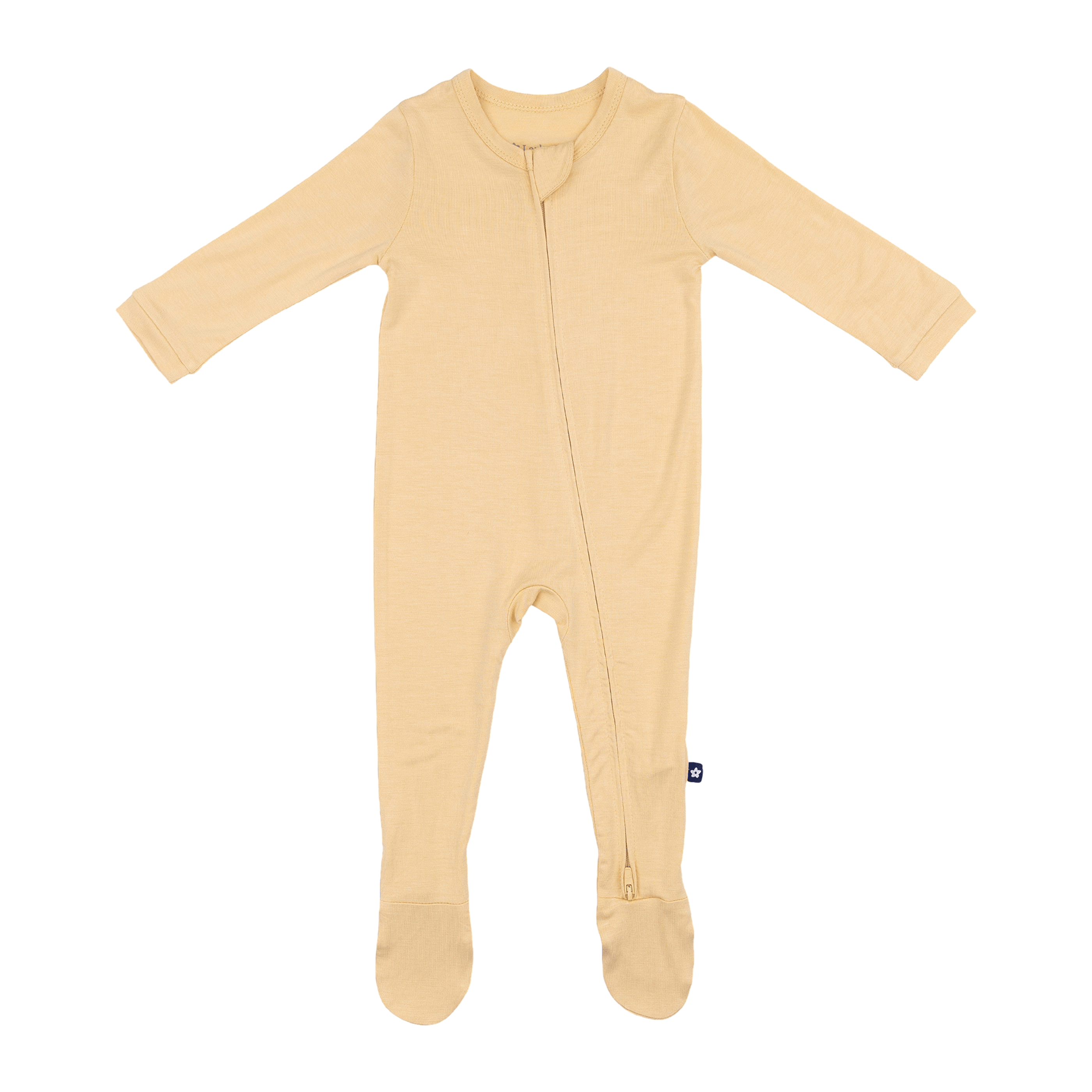Larkspur Baby Zip Footie in Golden Sand | Milk & Baby