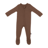 Larkspur Baby Zip Footie in Chestnut | Milk & Baby