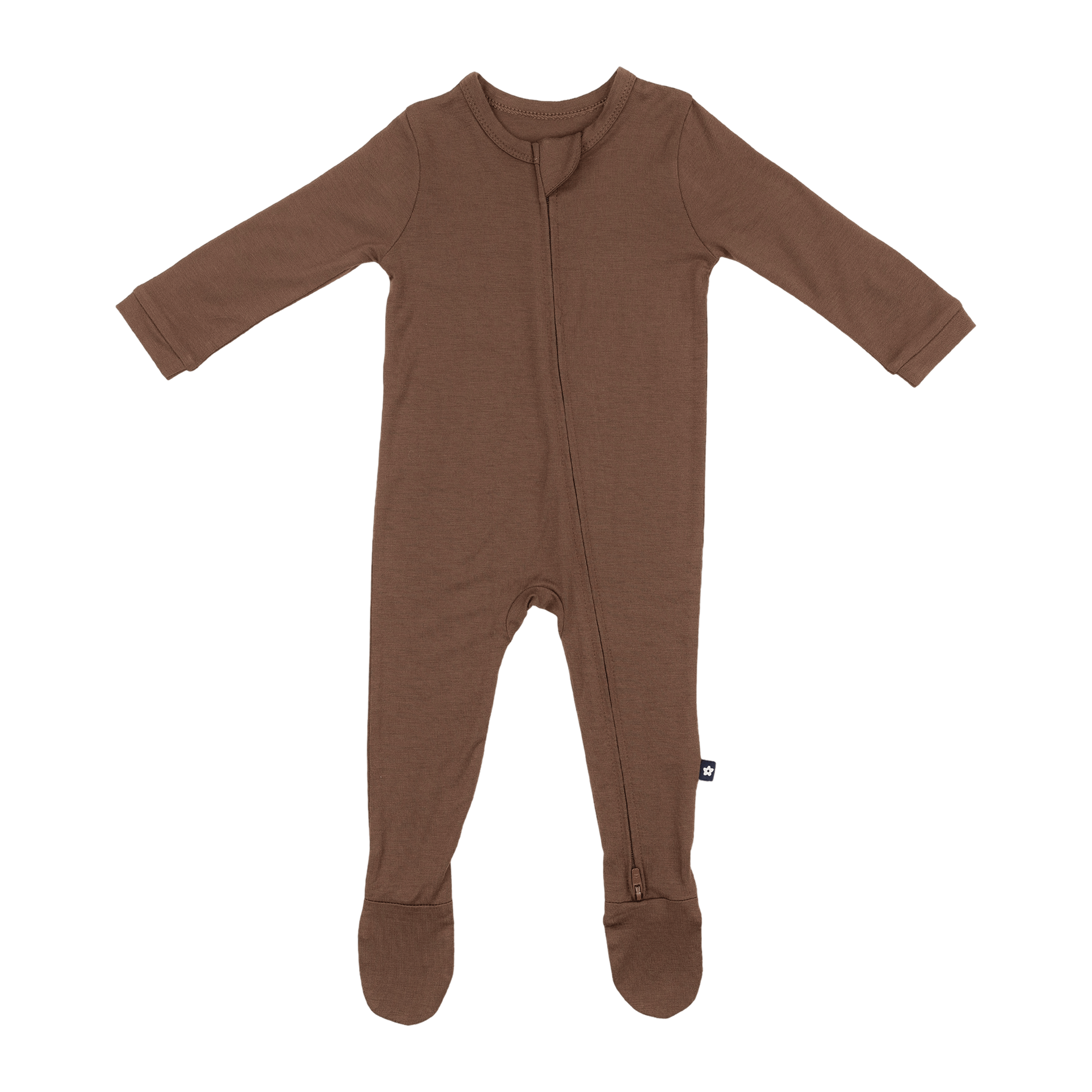 Larkspur Baby Zip Footie in Chestnut | Milk & Baby