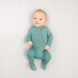 Larkspur Baby Zip Footie in Jade | Milk & Baby