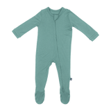 Larkspur Baby Zip Footie in Jade | Milk & Baby