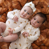 Croissants | Bamboo Zip Pajamas | Milk & Baby