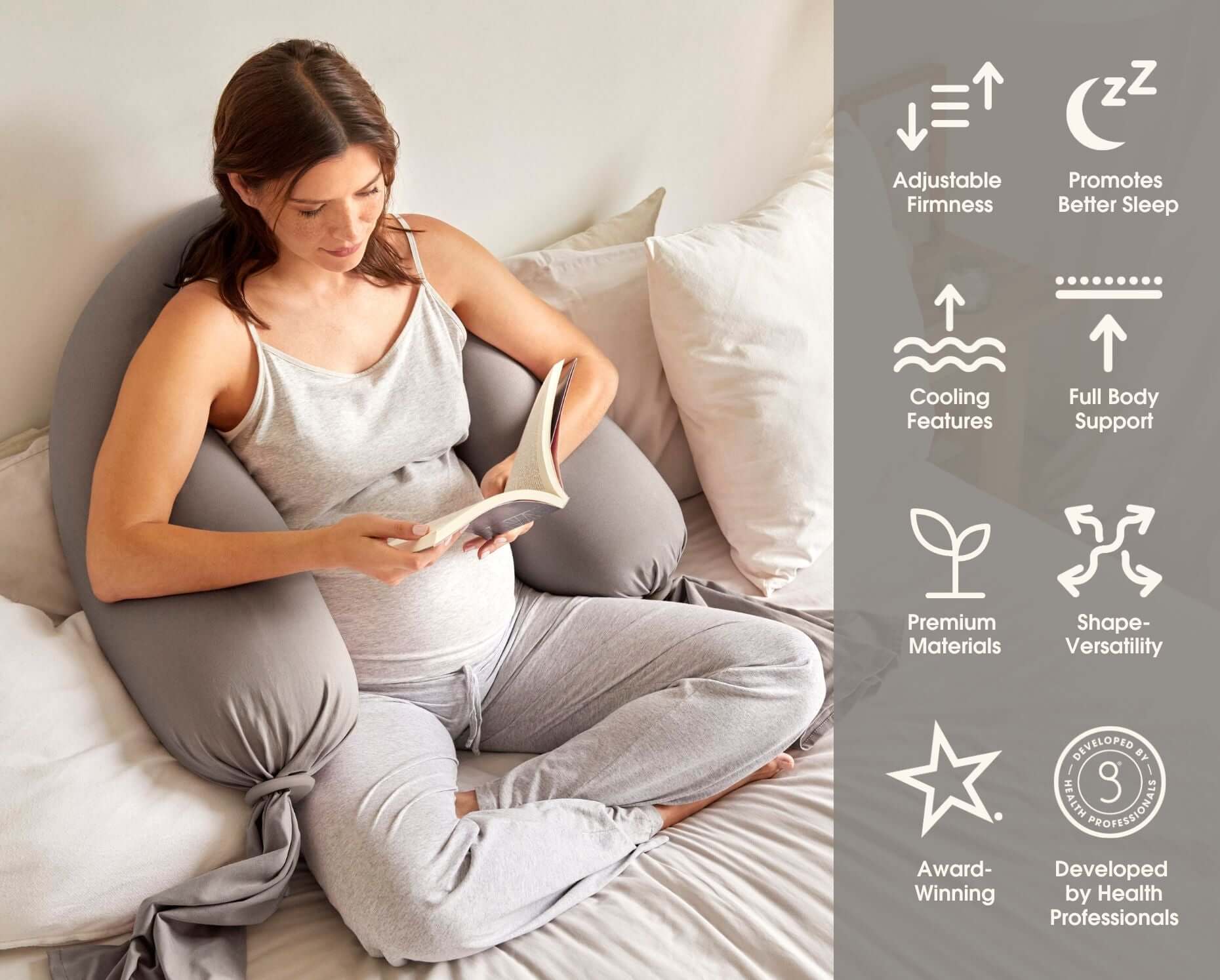 Nursing & Pregnancy Pillow | Stone | Milk & Baby