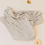 Beige | Organic Cotton Pointelle Baby Blanket | Milk & Baby