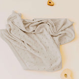 Beige | Organic Cotton Pointelle Baby Blanket | Milk & Baby
